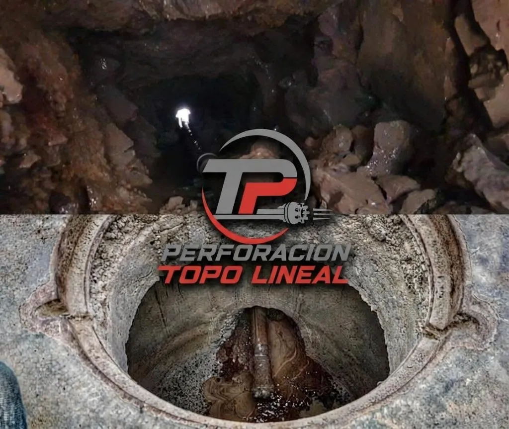 Túnel y arqueta de salida de tubería instalada mediante perforación sin zanja